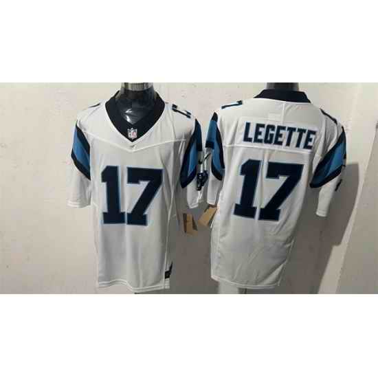 Men Carolina Panthers 17 Xavier Legette White F U S E Vapor Limited Stitched Football Jersey