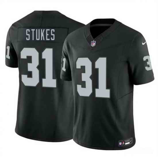 Men Las Vegas Raiders  31 Treydan Stukes Black 2026 Draft F U S E  Vapor Untouchable Limited Stitched Football Jersey