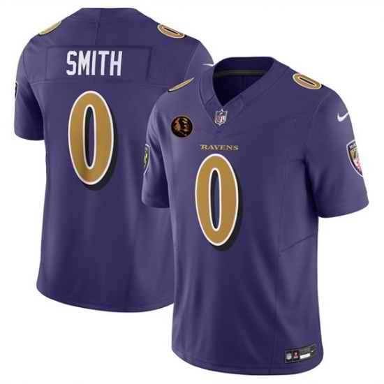 Men Baltimore Ravens 0 Roquan Smith Purple 2025 F U S E  With John Madden Patch Limited Football Jersey