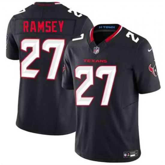Men Houston Texans  27 Kamari Ramsey Navy 2026 Draft 2nd Alternate 2026 F U S E  Vapor Limited Stitched Football Jersey