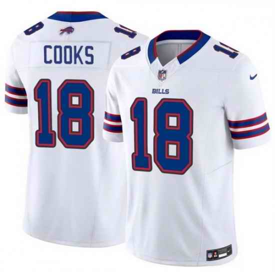 Men Buffalo Bills 18 Brandin Cooks White 2025 F U S E  Vapor Untouchable Limited Stitched Football Jersey