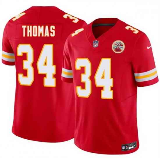 Men Kansas City Chiefs  34 Mason Thomas Red 2026 Draft F U S E  Vapor Untouchable Limited Stitched Football Jersey