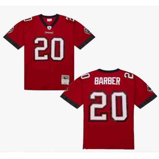 Men Tampa Bay Buccaneers 20 Ronde Barber Red 2002 23 Throwback Stitched Football Jersey