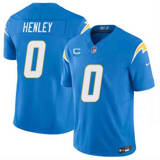 Men Los Angeles Chargers 0 Daiyan Henley Blue 2026 F U S E 2 Star C Patch Vapor Limited Stitched Football Jersey