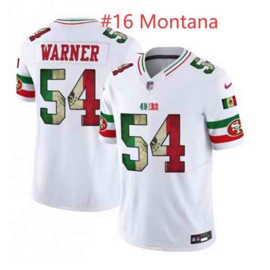 Men San Francisco 49ers Joe Montana #16 White 2025 F U S E Mexico Vapor Limited Stitched Football Jersey
