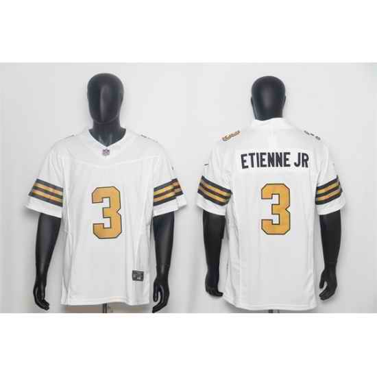 Men New Orleans Saints 3 Travis Etienne Jr White F U S E Color Rush Limited Stitched NFL Jersey