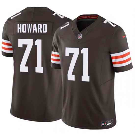 Men Cleveland Browns  71 Tytus Howard Brown F U S E  Vapor Limited Stitched Football Jersey