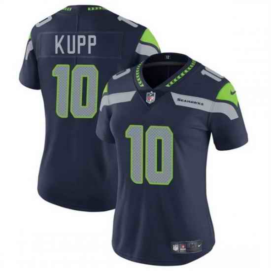 Women Seattle Seahawks 10 Cooper Kupp Navy 2025 Vapor Limited Stitched Football Jersey