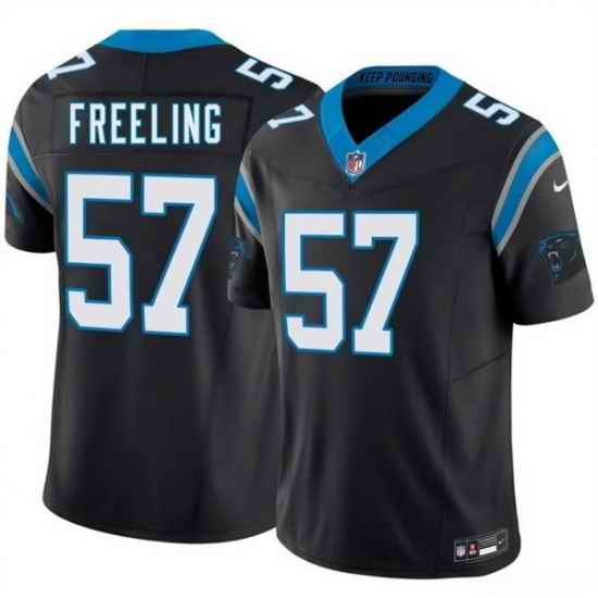 Men Carolina Panthers  57 Monroe Freeling Black 2026 Draft F U S E  Vapor Limited Stitched Football Jersey