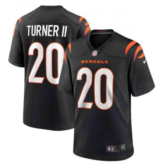 Men Nike DJ Turner #20 Black Cincinnati Bengals Team F U S E Stitched NFL Jersey