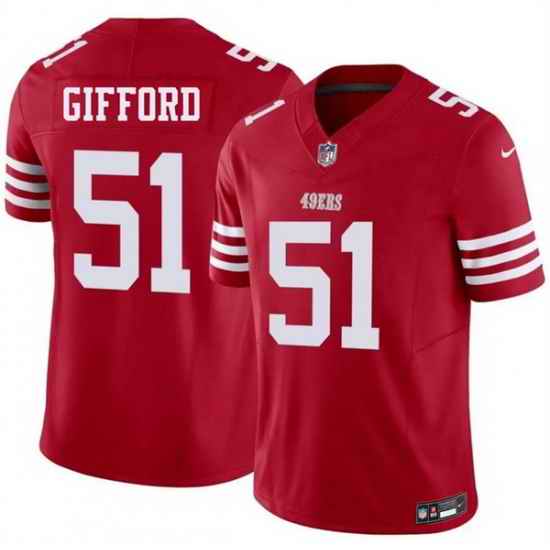 Men San Francisco 49ers  51 Luke Gifford Red 2026 F U S E  Vapor Untouchable Limited Stitched Football Jersey