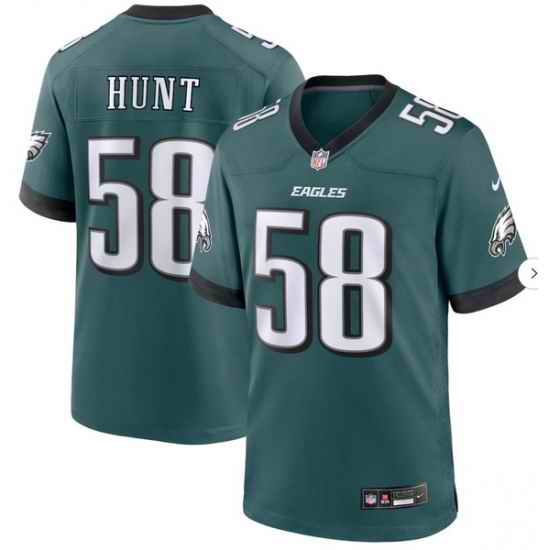 Men Philadelphia Eagles Nike Jalyx Hunt #58 Green Stitched NFL Jersey