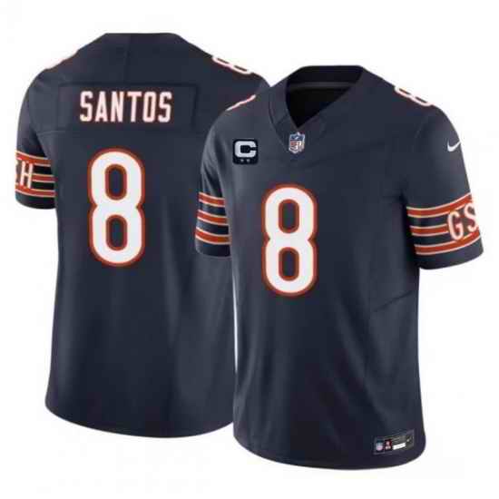 Men Chicago Bears  8 Cairo Santos Navy 2026 F U S E  2 Star C Patch Vapor Untouchable Limited Stitched Football Jersey