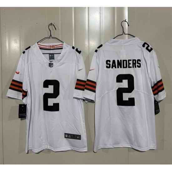 Men Cleveland Browns  2 Shedeur Sanders White 2026 Vapor Limited Stitched Football Jersey