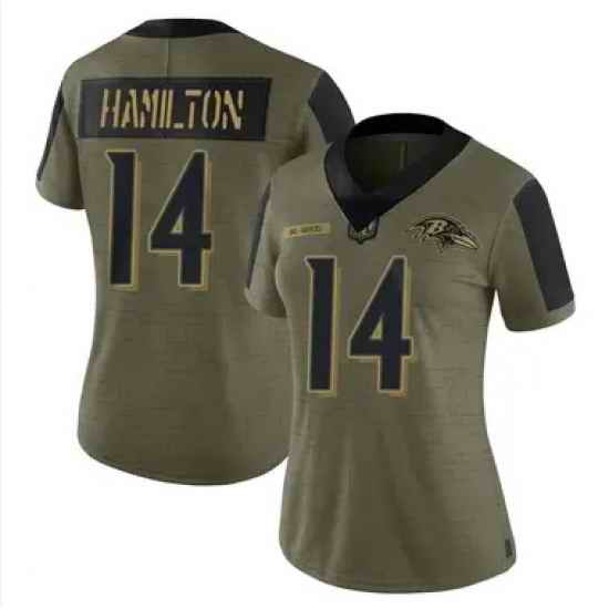 Men Women Youth Baltimore Ravens 14 Kyle Hamilton Salute To Service Stitched Jersey
