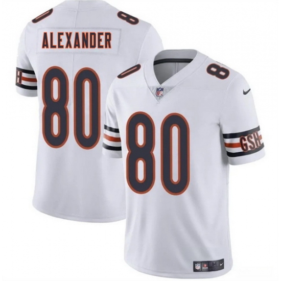 Men Chicago Bears 80 Maurice Alexander White 2025 Vapor Stitched Football Jersey