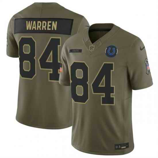 Men Indianapolis Colts 84 Tyler Warren Olive 2025 F U S E  Salute to Service Limited Stitched Football Jersey