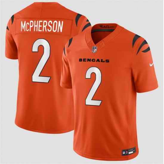Men Cincinnati Bengals 2 Evan McPherson Orange 2026 F U S E Vapor Untouchable Limited Stitched Football Jersey