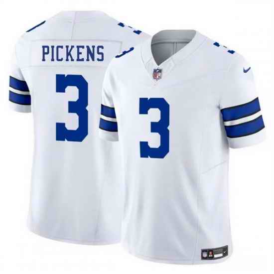 Men Dallas Cowboys 3 George Pickens White 2025 F U S E Vapor Untouchable Limited Stitched Football Jersey
