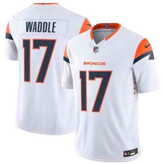 Men Denver Broncos  17 Jaylen Waddle White 2026 F U S E  Vapor Limited Stitched Football Jersey