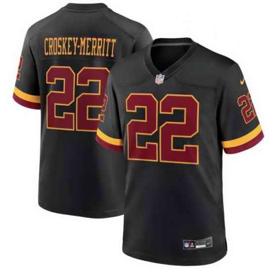 Men Washington Commanders 22 CROSKEY MERRITT Black Vapor Limited Jersey