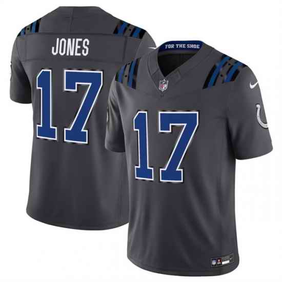 Men Indianapolis Colts  17 Daniel Jones Dark Gray 2026 F U S E  Rivalries Collection Limited Stitched Football Jersey