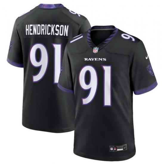 Men Baltimore Ravens Trey Hendrickson #91 Black 2026 F U S E Vapor Stitched Limited Football Jersey