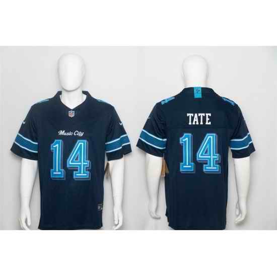 Men Tennessee Titans 14 Carnell Tate Navy 2026 F U S E  Music City Rivalries Collection Limited Stitched Football Jersey