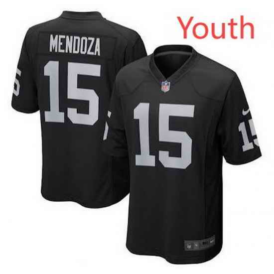 Youth Las Vegas Raiders  15 Fernando Mendoza Black Vapor Limited Stitched Jersey
