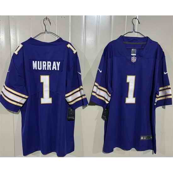 Men Minnesota Vikings  1 Kyler Murray Purple 2025 Throwback Vapor Untouchable Limited Stitched Jersey