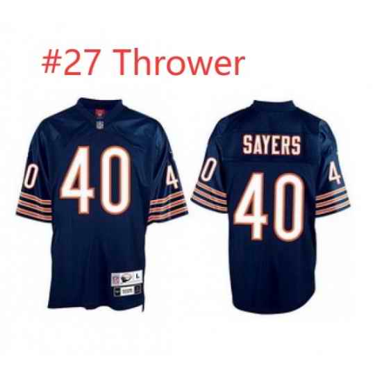 Men Chicago Bears Thrower #27 Blue Throwback Stitched Jersey