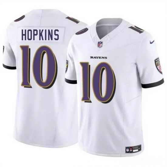 Men Baltimore Ravens 10 DeAndre Hopkins White 2025 F U S E Vapor Limited Football Jersey