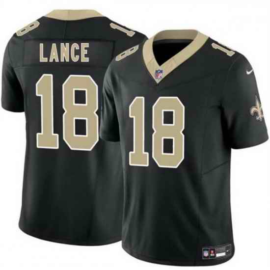 Men New Orleans Saints  18 Bryce Lance Black 2026 F U S E Vapor Limited Stitched Football Jersey