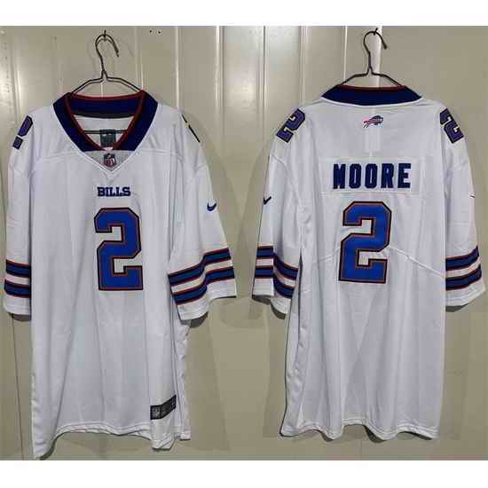 Men Buffalo Bills  2 D J  Moore White 2026 Vapor Untouchable Limited Stitched Football Jersey