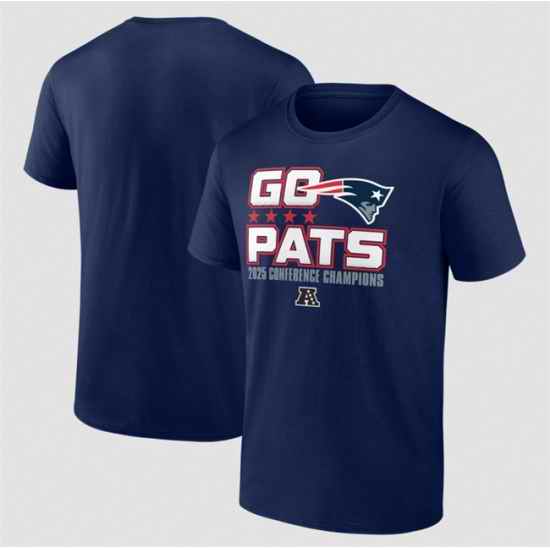 Men New England Patriots Navy 2025 AFC Champions Hometown T Shirt