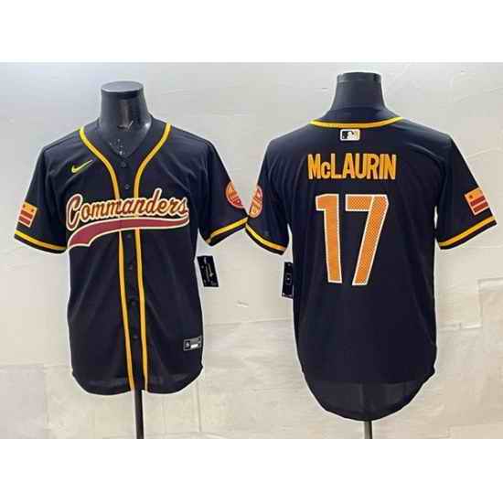 Men Washington Commanders 17 Terry McLaurin Black Limited Stitched Baseball Jersey