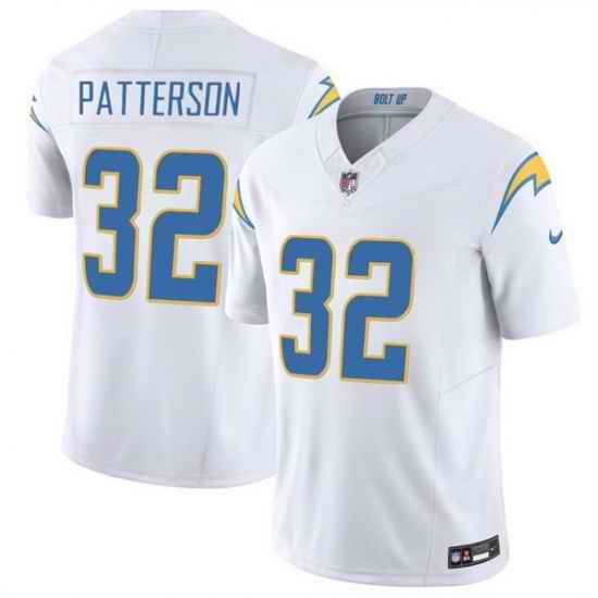 Men Los Angeles Chargers 32 Jaret Patterson White 2025 F U S E  Vapor Limited Stitched Football Jersey