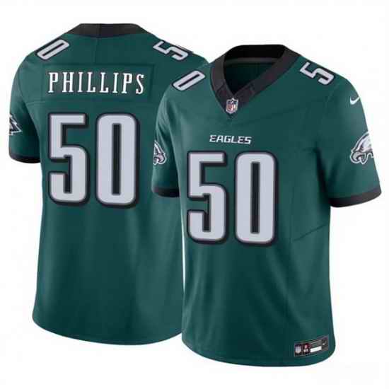 Men Philadelphia Eagles 50 Jaelan Phillips Green 2025 F U S E  Vapor Untouchable Limited Stitched Football Jersey