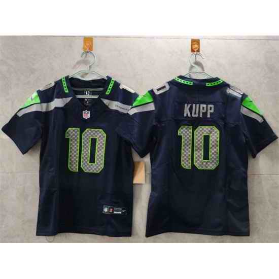 Women Seattle Seahawks 10 Cooper Kupp Navy 2025 Vapor Limited Stitched Football Jersey