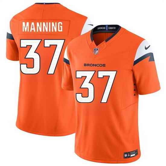 Men Denver Broncos  37 Paul Manning Orange 2026 F U S E  Vapor Limited Stitched Football Jersey