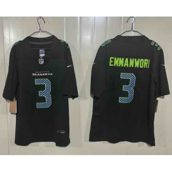 Men Seattle Seahawks 3 Nick Emmanwori Black 2025 F U S E Vapor Untouchable Limited Stitched Football Jersey