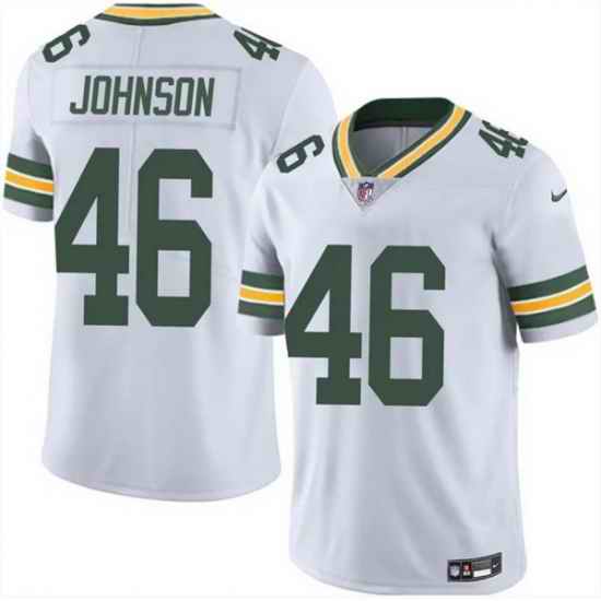 Men Green Bay Packers 46 Amar Johnson White 2025 Vapor Untouchable Limited Stitched Football Jersey