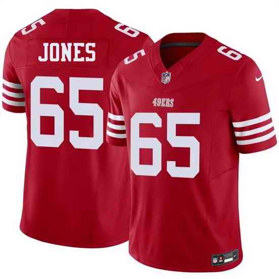 Men San Francisco 49ers  65 Robert Jones Red 2026 F U S E  Vapor Untouchable Limited Stitched Football Jersey