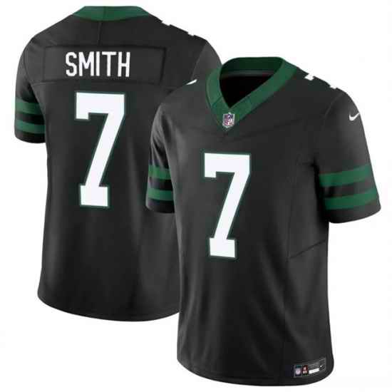 Men New York Jets  7 Geno Smith Black 2025 F U S E  Vapor Untouchable Limited Stitched Jersey