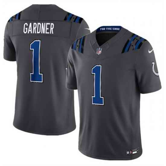 Men Indianapolis Colts  1 Sauce Gardner Dark Gray 2026 F U S E  Rivalries Collection Limited Stitched Football Jersey