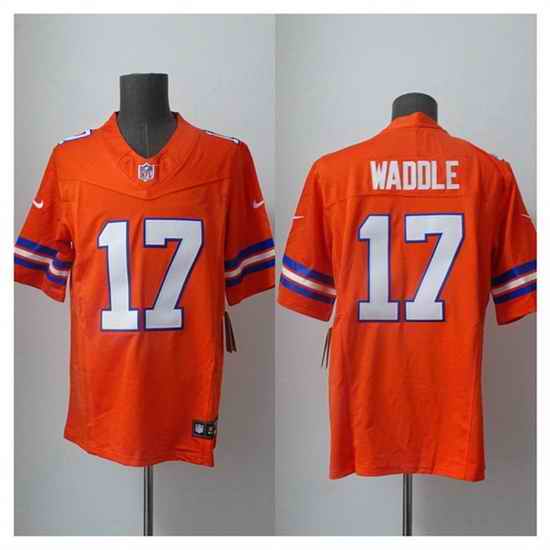 Men Denver Broncos  17 Jaylen Waddle Orange 2026 F U S E  Mile High Collection 1977 Throwback Vapor Limited Stitched Football Jersey