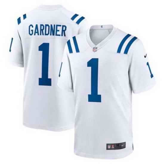 Men Indianapolis Colts 1 Sauce Gardner White Vapor Limited Stitched Football Jersey