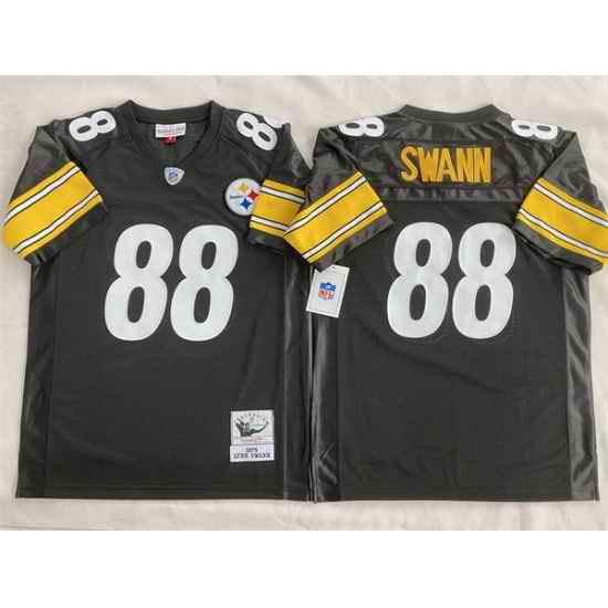Men Pittsburgh Steelers 88 Lynn Swann Black Stitched Football Jersey