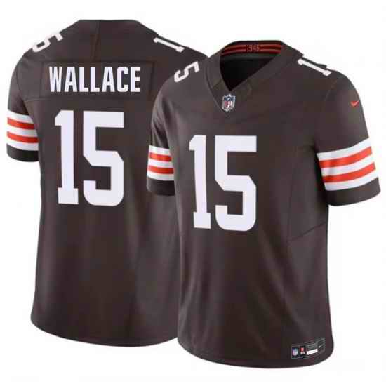 Men Cleveland Browns  15 Tylan Wallace Brown 2026 F U S E  Vapor Limited Stitched Football Jersey
