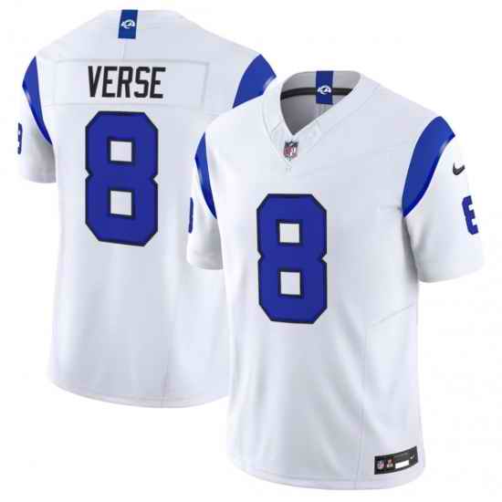 Men's Los Angeles Rams #8 Jared Verse White 2026 F.U.S.E. Vapor Limited Football Stitched Jersey